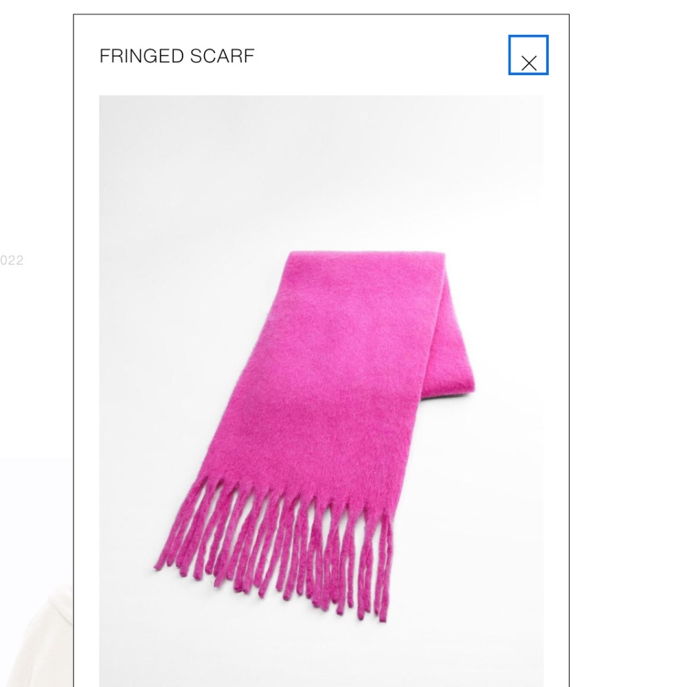 Zara Hot Fuchsia Chunky Fringe Scarf